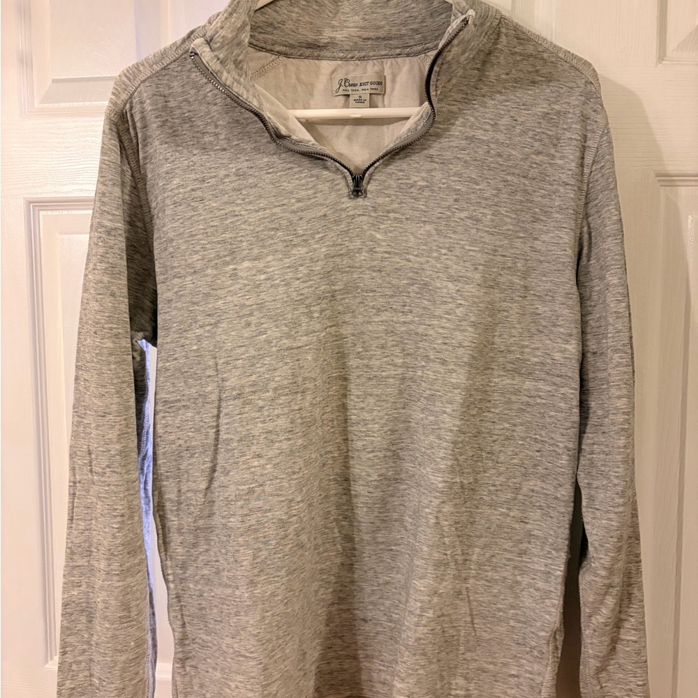 J. Crew Light Gray Knit Quarter-Zip